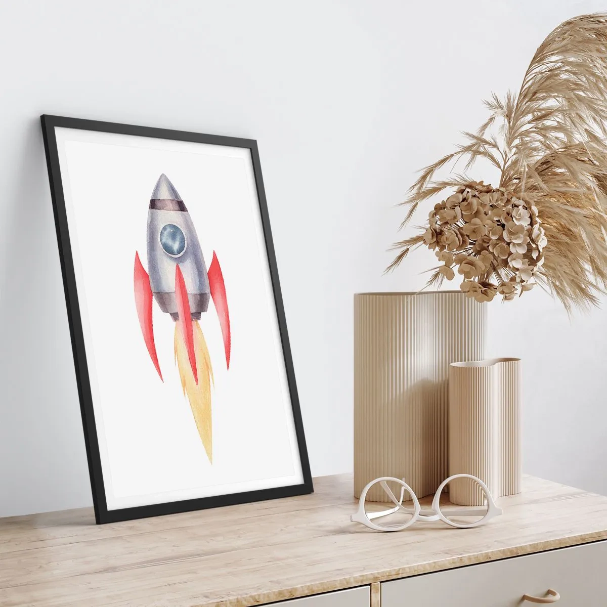 Affiche dans un cadre noir - Poster - Plus haut, plus vite, plus loin - 70x100 cm