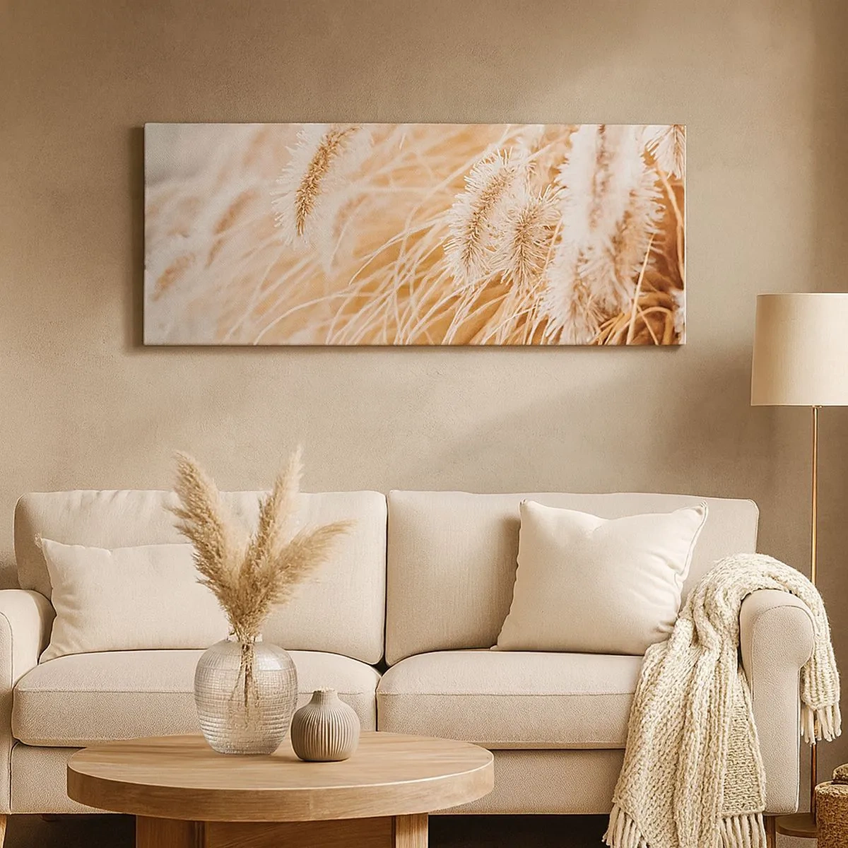 Impression sur toile - Image sur toile - Le bruissement doré de l'herbe - 100x40 cm