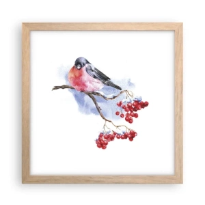 Affiche dans un chêne clair - Poster - L'hiver en couleurs - 30x30 cm