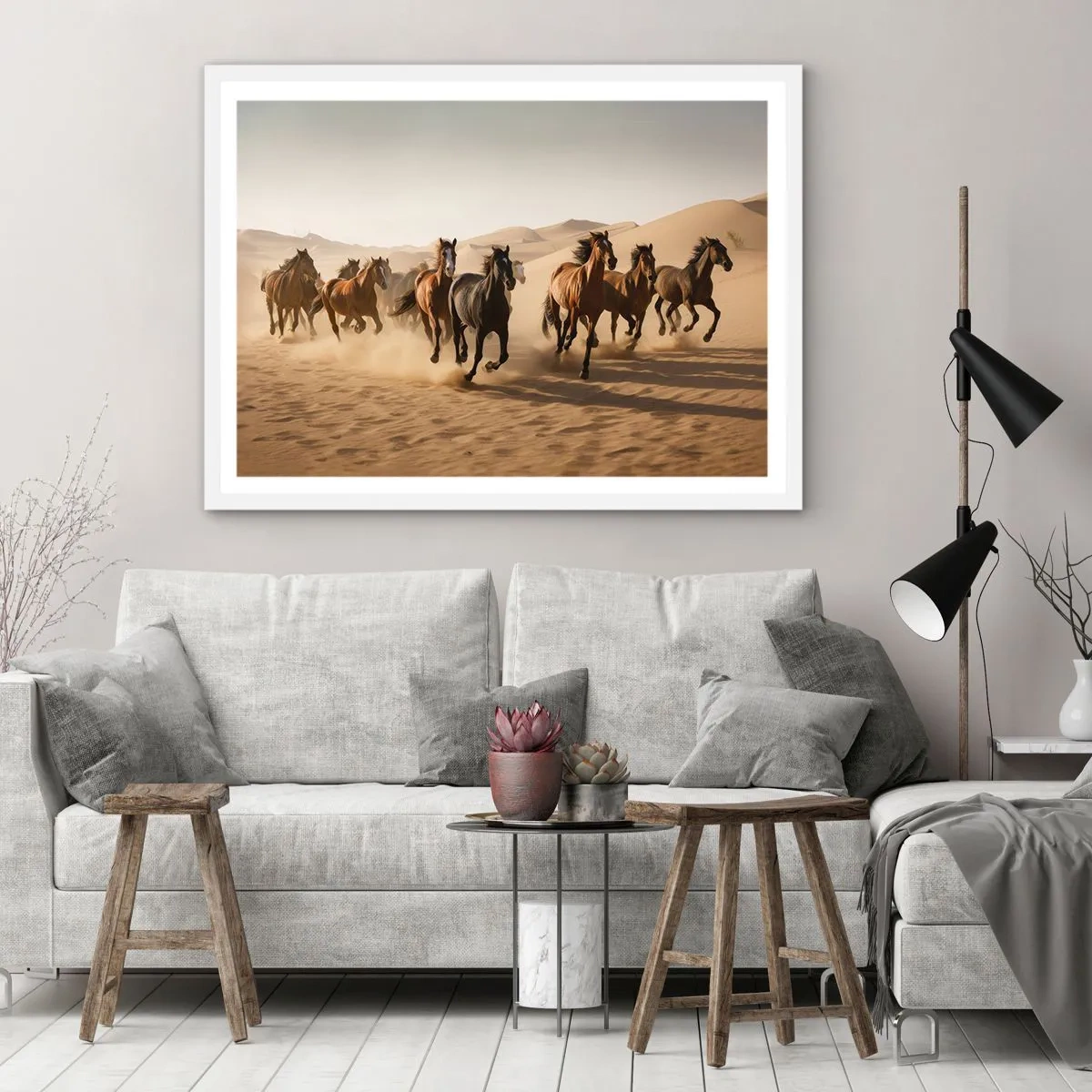 Affiche dans un cadre blanc - Poster - Libre comme le vent - 100x70 cm