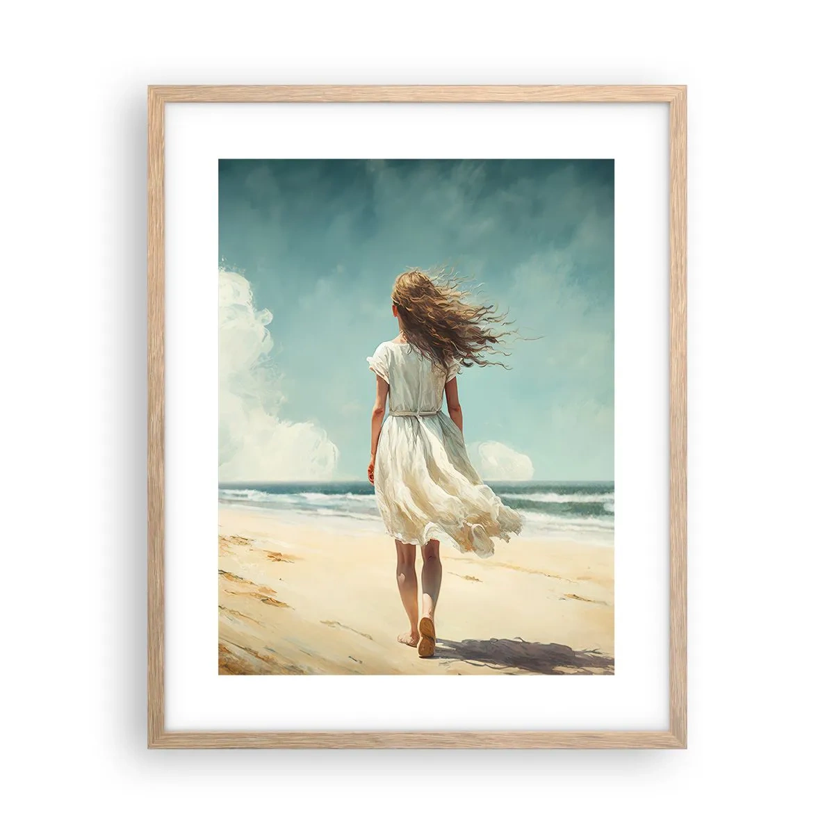 Affiche dans un chêne clair - Poster - Pour rencontrer le soleil et le vent - 40x50 cm