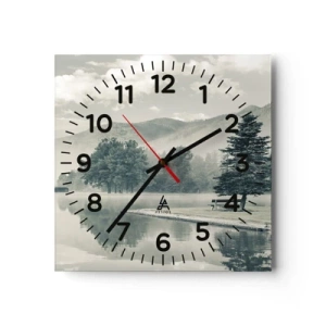 Horloge murale - Pendule murale - Le lac dort encore - 30x30 cm