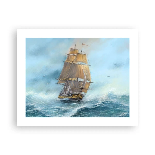 Affiche - Poster - Se précipitant sur les vagues - 50x40 cm