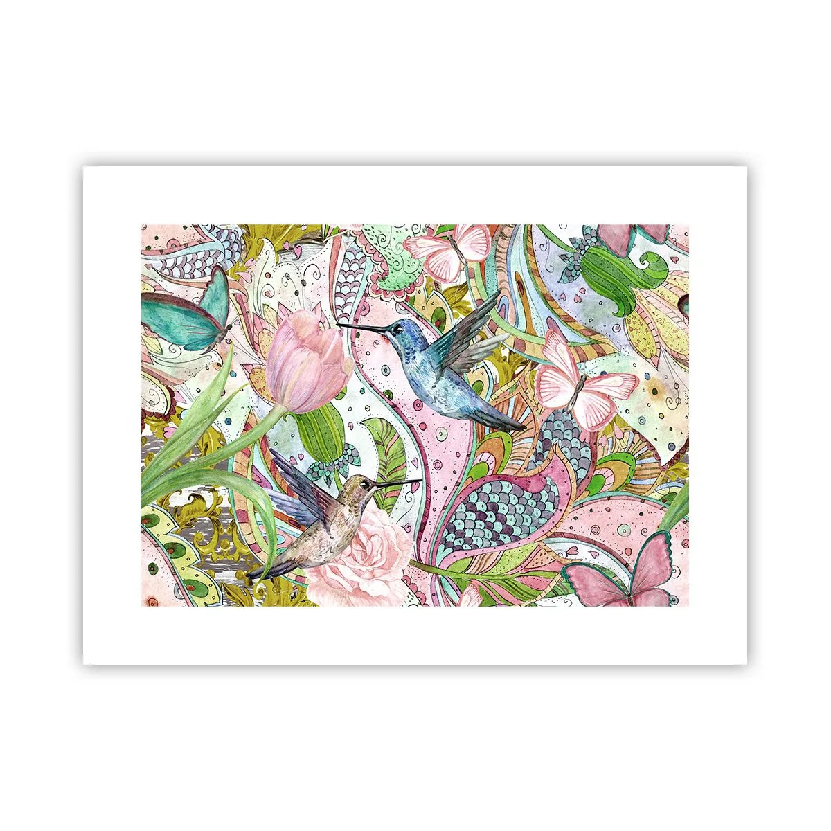 Affiche - Poster - Empêtré dans les vignes - 40x30 cm