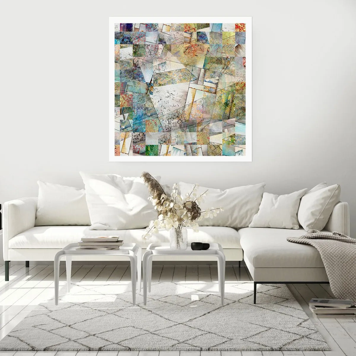 Affiche - Poster - Remaniement géométrique - 60x60 cm