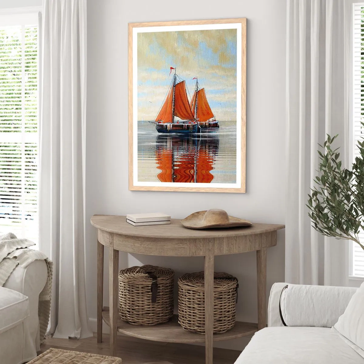 Affiche dans un chêne clair - Poster - He, navigue, marin - 70x100 cm