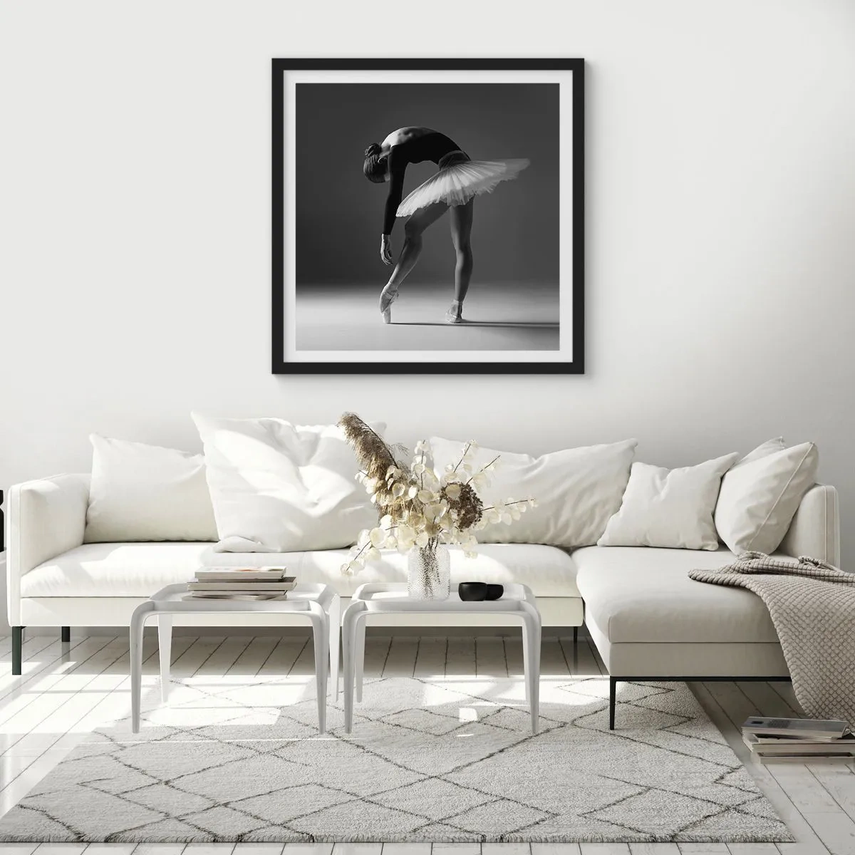 Affiche dans un cadre noir - Poster - Belle ballerine - 50x50 cm