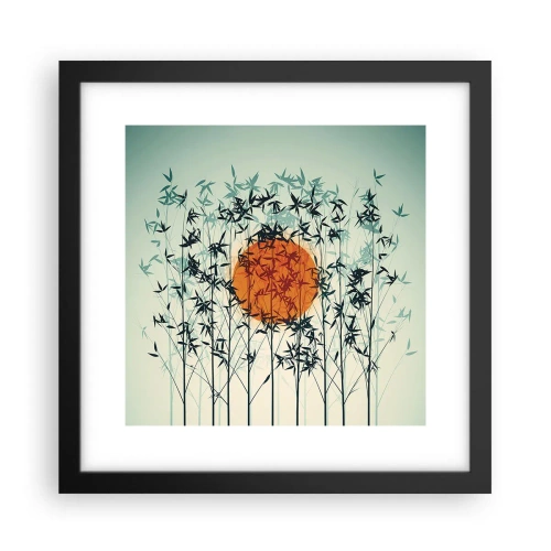Affiche dans un cadre noir - Poster - Soleil japonnais - 30x30 cm