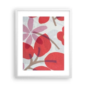 Affiche dans un cadre blanc - Poster - Composition florale dans les roses - 40x50 cm