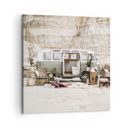 Impression sur toile - Image sur toile - Il est temps de commencer le voyage - 50x50 cm