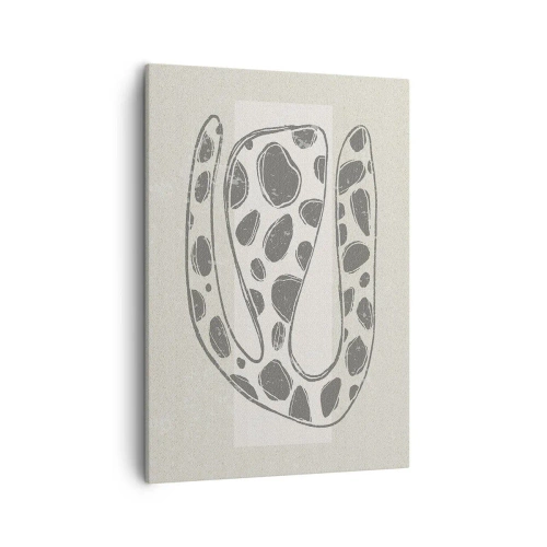 Impression sur toile - Image sur toile - Motif organique abstrait dans des tons de gris - 50x70cm - Une étrange créature - Décoration murale moderne pour le salon et la chambre ARTTOR