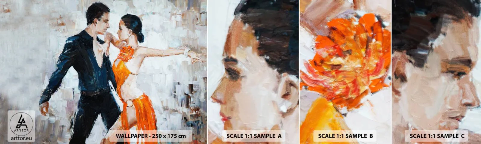 Échantillon de Papier Peint Autocollant Deluxe Sticker - Dirty dancing - Abstraction, Danse, Tango - 100x30 cm