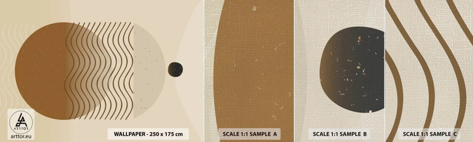 Échantillon de Papier Peint Premium Canvas - Sur l'origine des figures géométriques - Abstraction, Morceau, Minimalisme - 100x30 cm