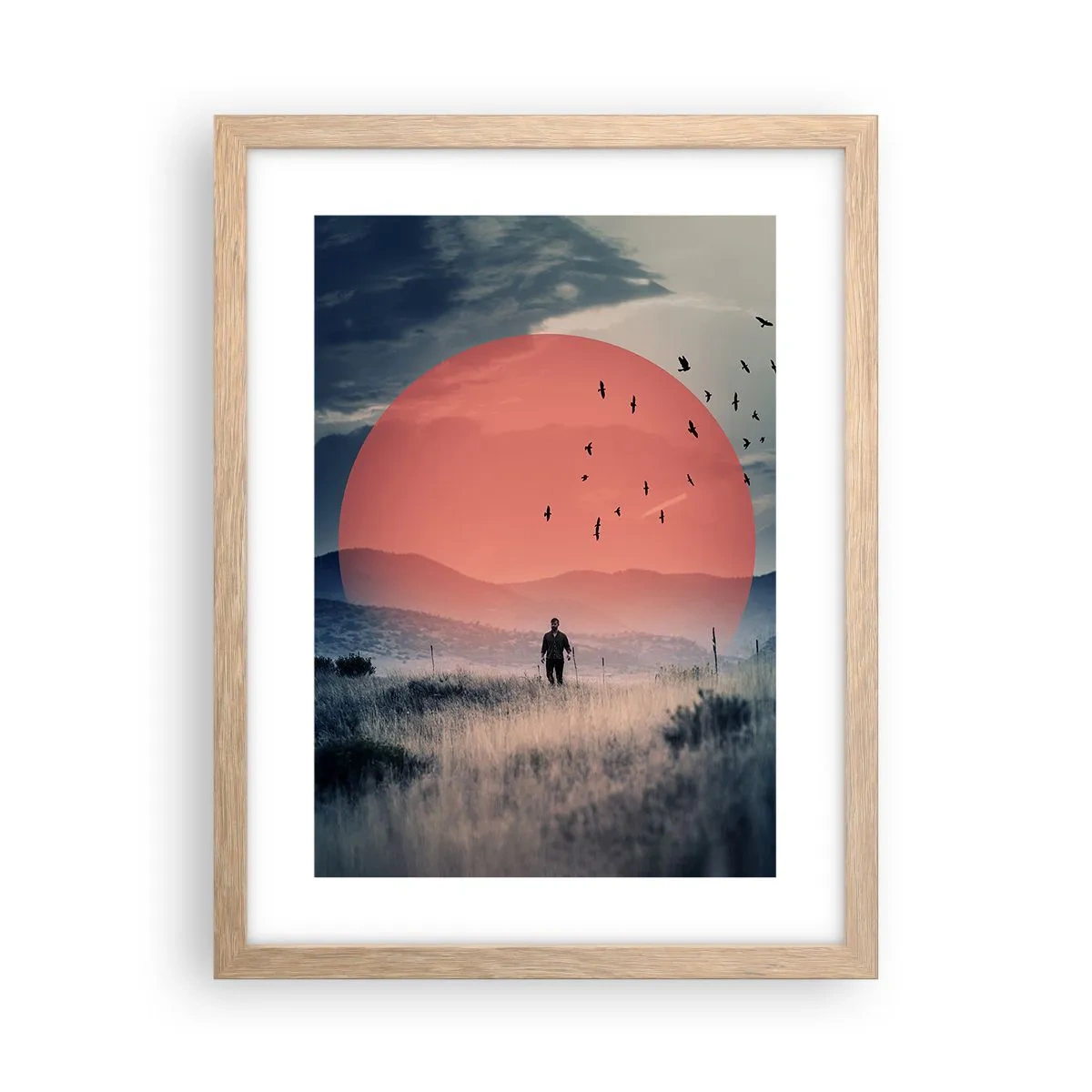 Affiche dans un chêne clair - Poster - Dans ses éléments - 30x40 cm