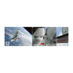 Échantillon De Papier Peint Standard Eco - Ascension cosmique - Cosmos, Spoutnik, Une fusée spatiale - 100x30 cm