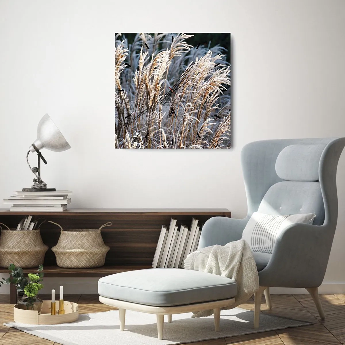 Horloge murale - Pendule murale - Habillé de givre - 40x40 cm