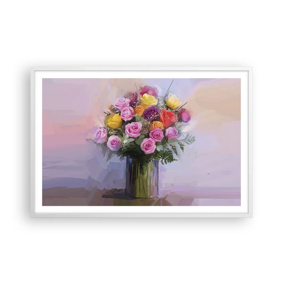 Affiche dans un cadre blanc - Poster - Beauté conservée - 91x61 cm