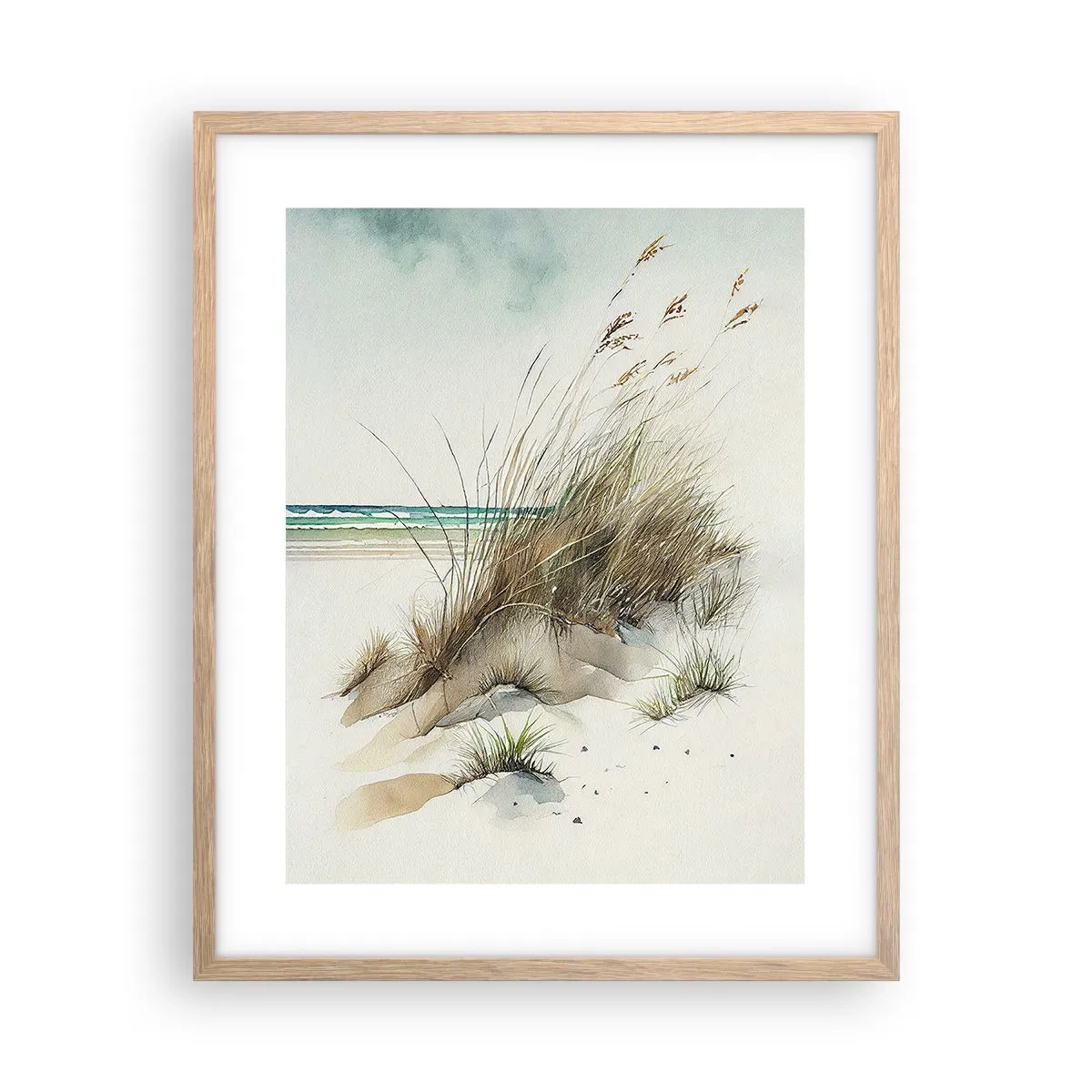 Affiche dans un chêne clair - Poster - Recouvert de sable - 40x50 cm