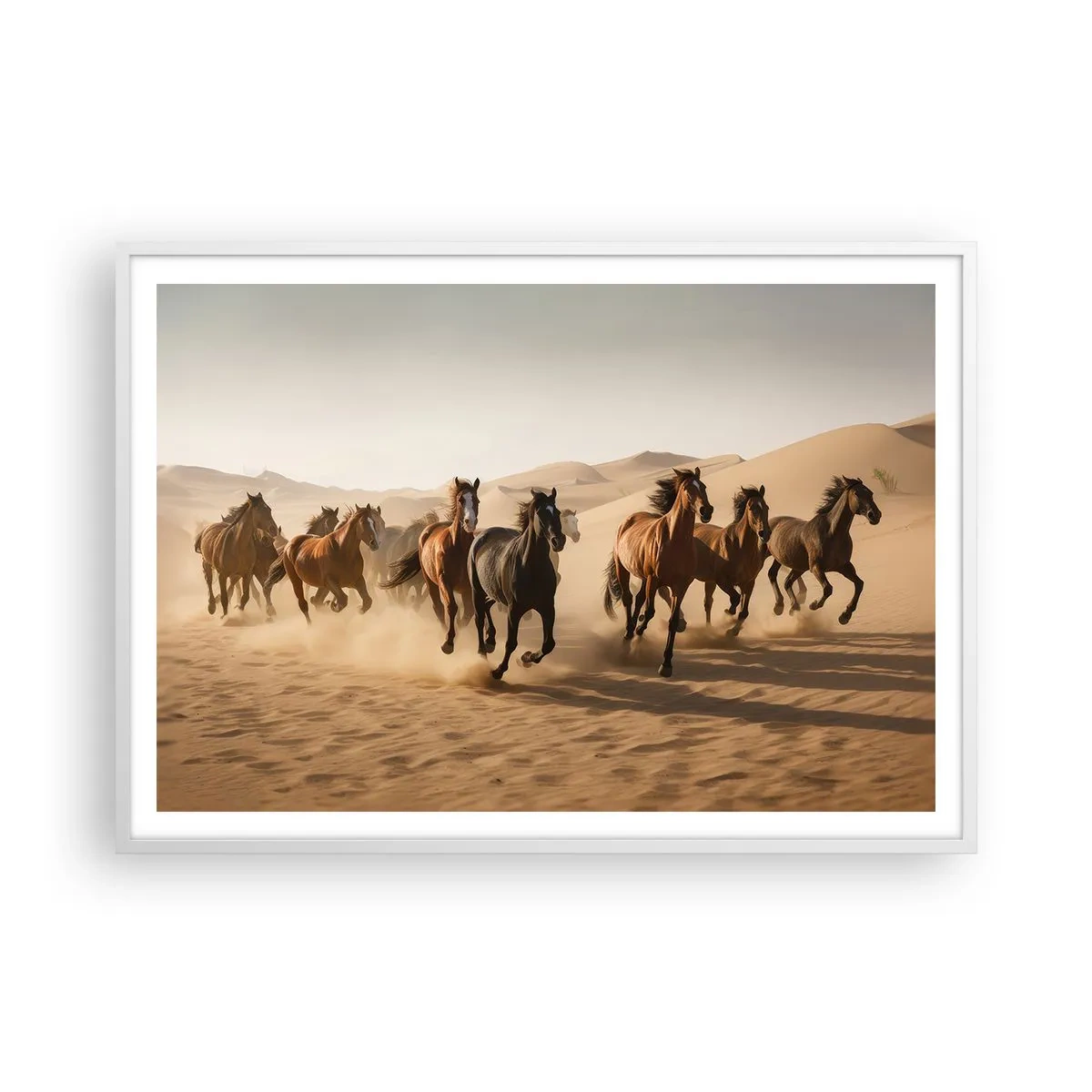 Affiche dans un cadre blanc - Poster - Libre comme le vent - 100x70 cm