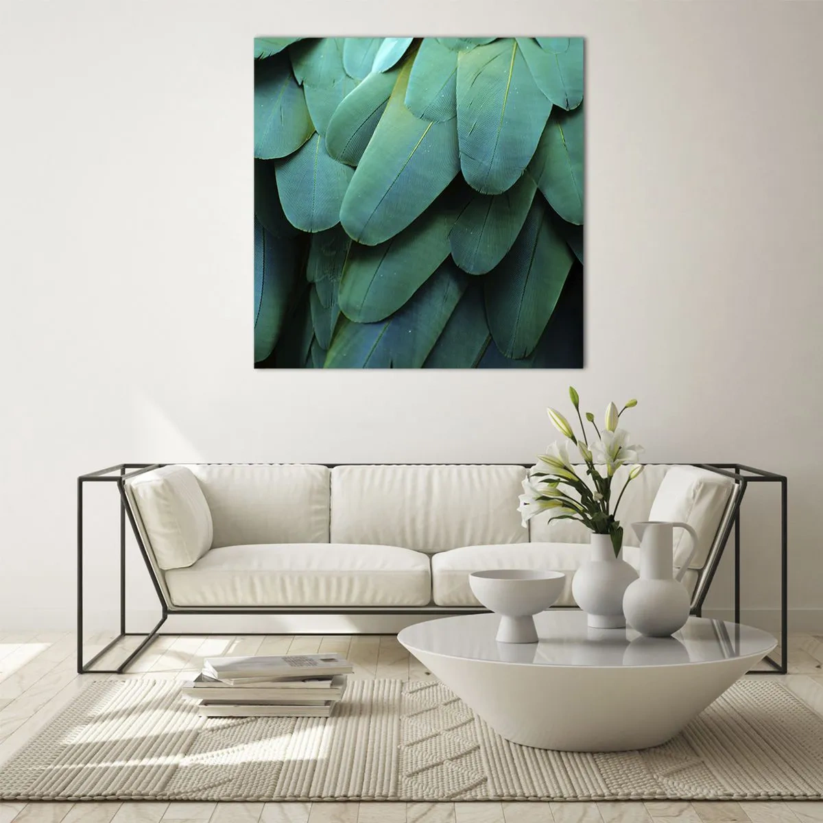 Impression sur verre - Image sur verre - Perfection de la nature du perroquet - 70x70 cm