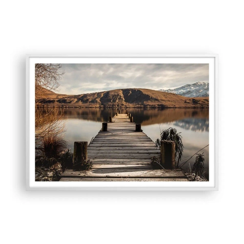 Affiche dans un cadre blanc - Poster - Paysage silencieux - 100x70 cm
