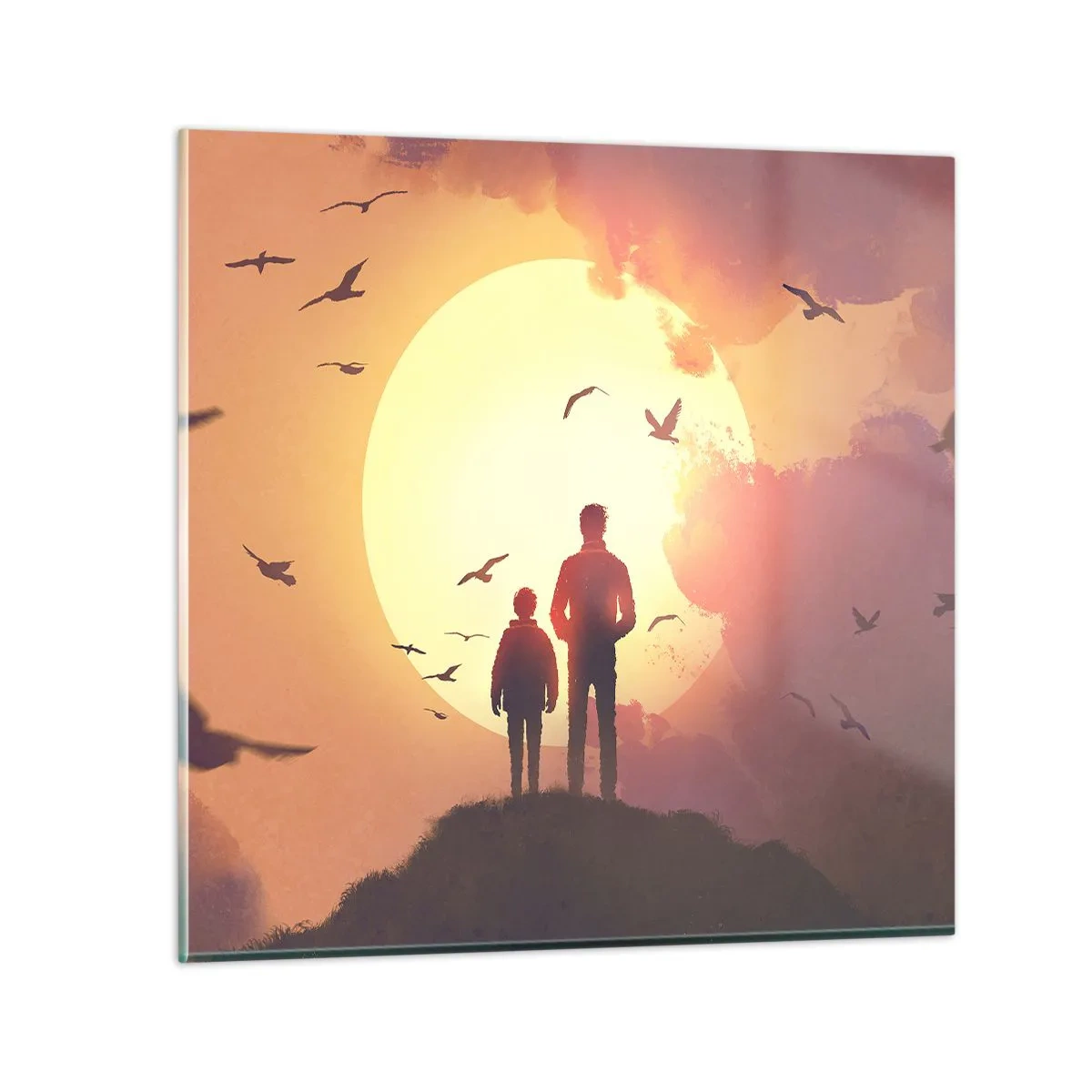 Impression sur verre - Image sur verre - Face à face avec le soleil - 60x60 cm