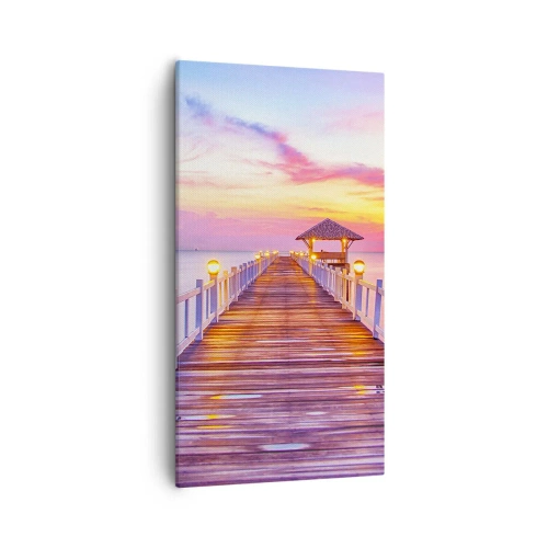 Impression sur toile - Image sur toile - Le silence lilas-doré du soir - 55x100 cm