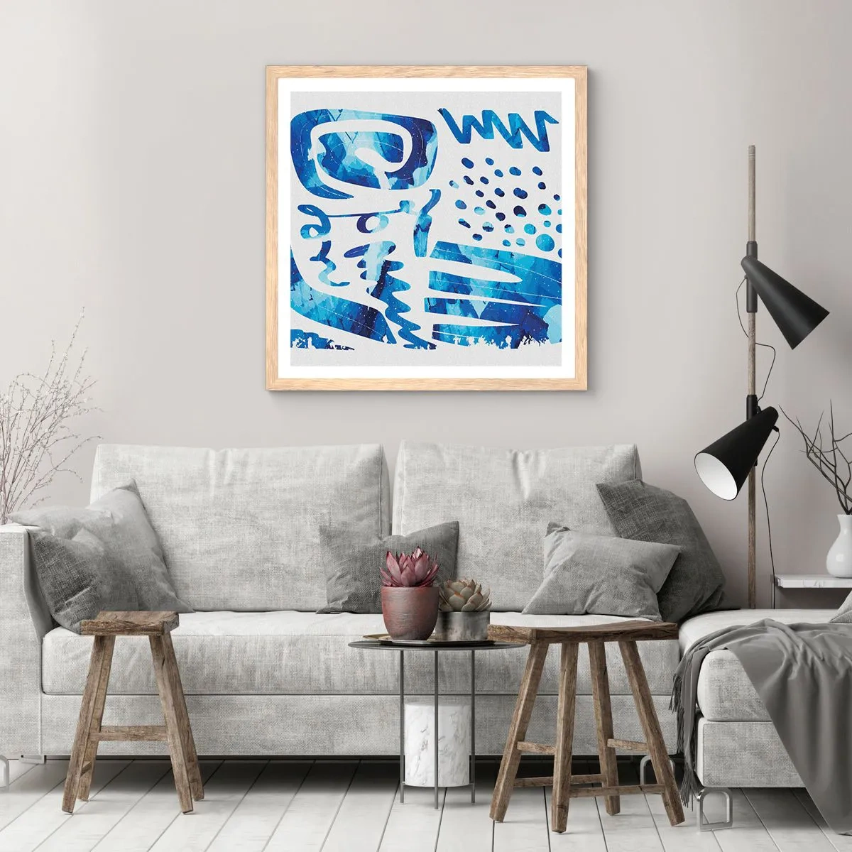 Affiche dans un chêne clair - Poster - Retour aux racines - 60x60 cm