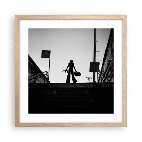 Affiche dans un chêne clair - Poster - Pèlerinage urbain - 40x40 cm