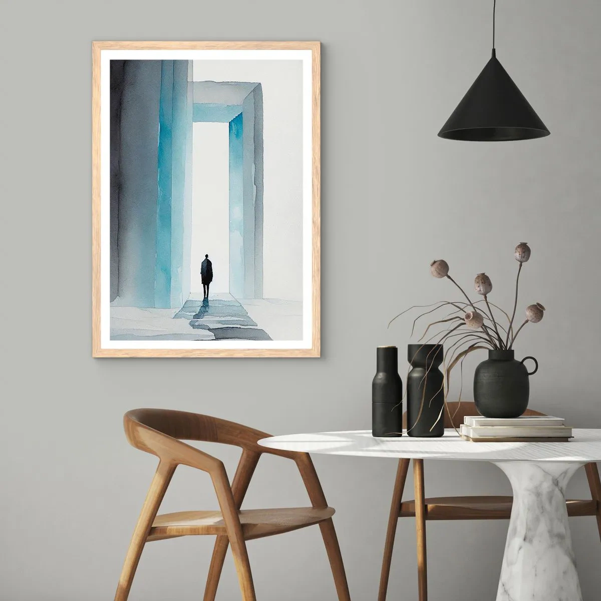 Affiche dans un chêne clair - Poster - Vivez sans limites - 40x50 cm