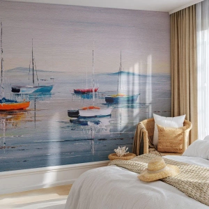 Papier Peint Photo Premium Canvas - Un repos bien mérité - Nautique, Voiliers, Bord de mer - 500x350 cm