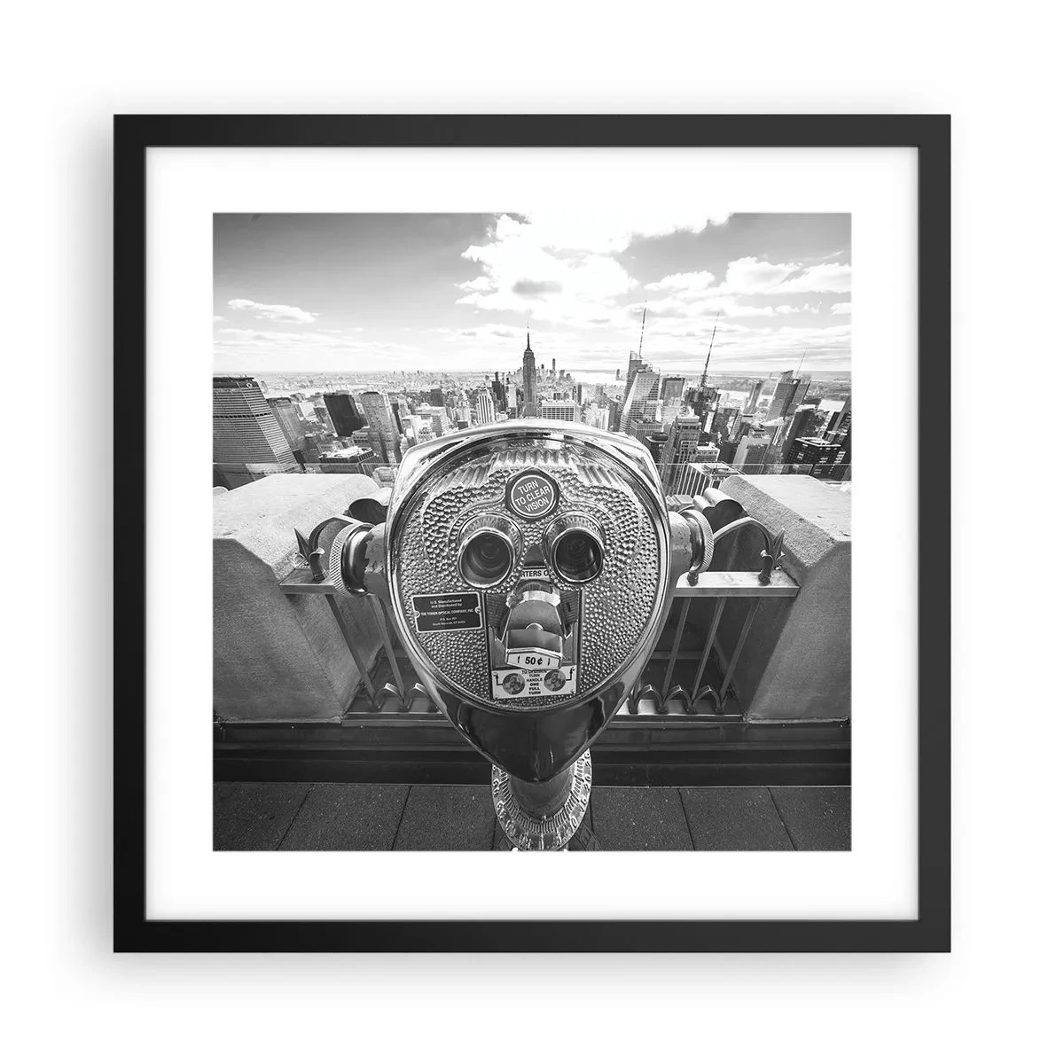 Affiche dans un cadre noir - Poster - Ville sur les villes - 40x40 cm