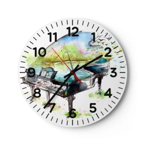 Horloge murale - Pendule murale - Enchanté en musique - 40x40 cm