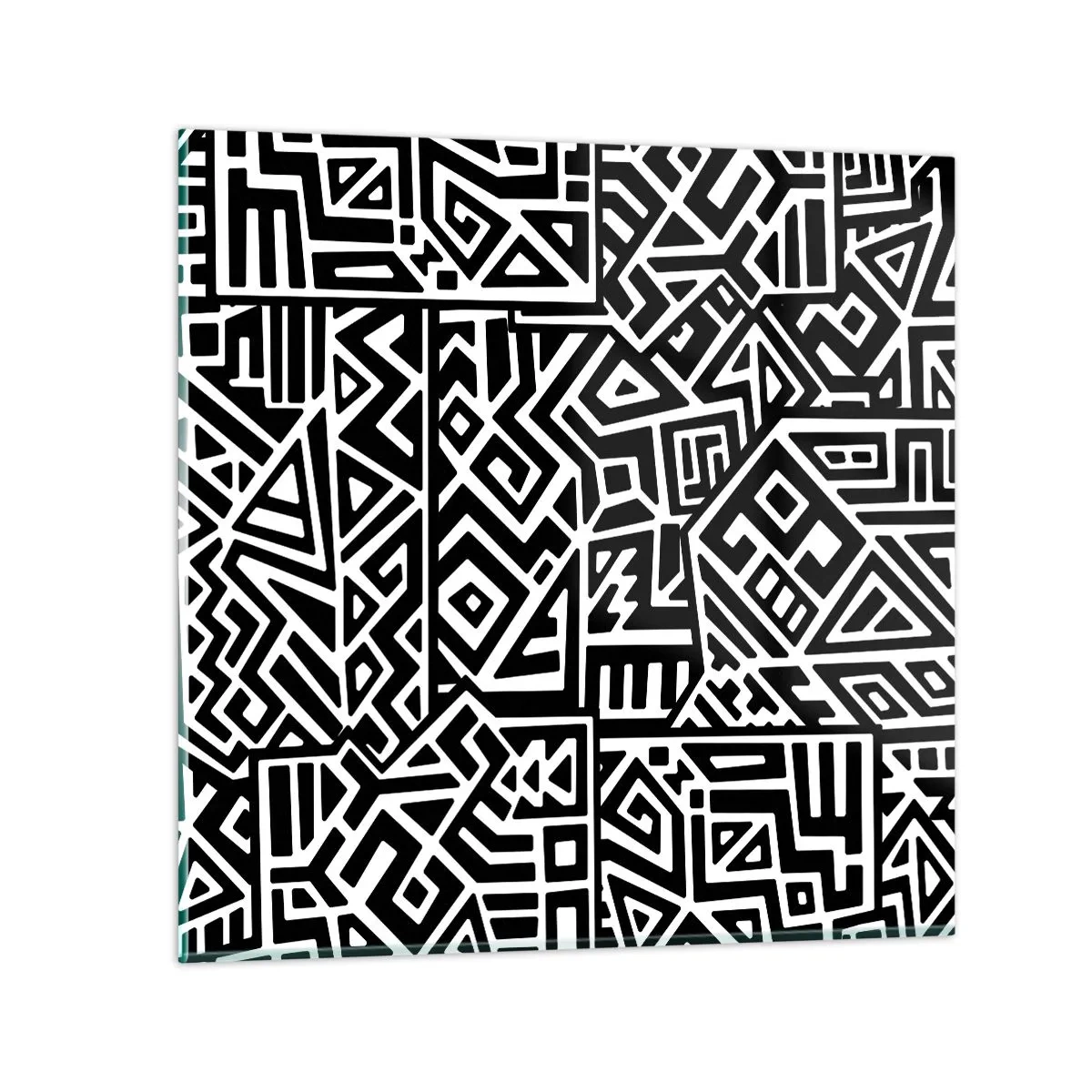 Impression sur verre - Image sur verre - Composition précolombienne - 70x70 cm