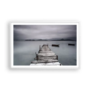 Affiche dans un cadre blanc - Poster - Tu peux partir demain - 91x61 cm