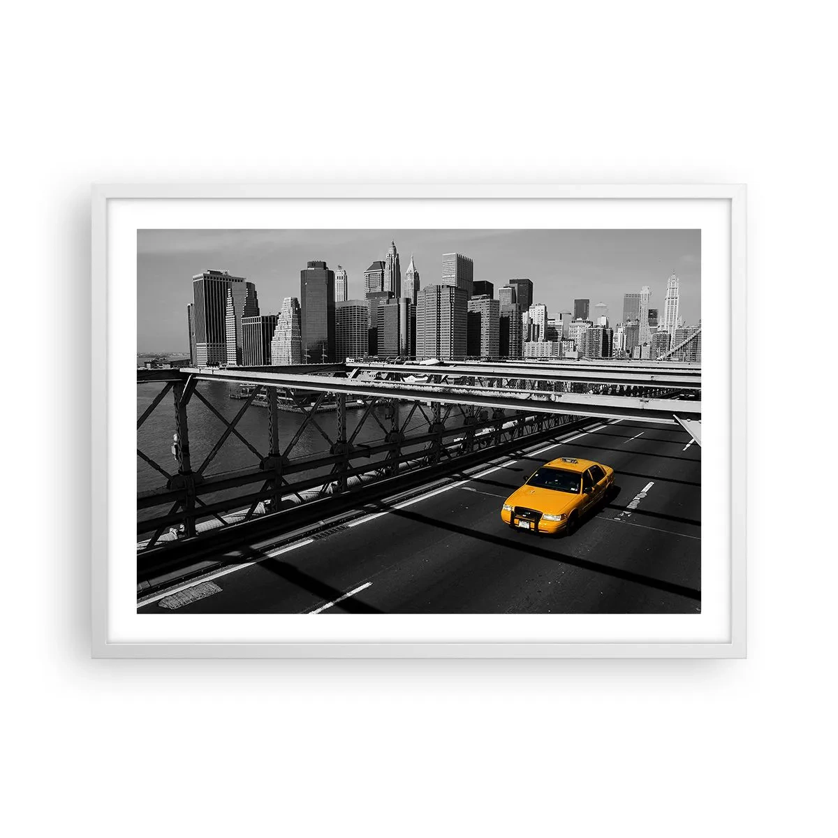 Affiche dans un cadre blanc - Poster - Couleur de la grande ville - 70x50 cm