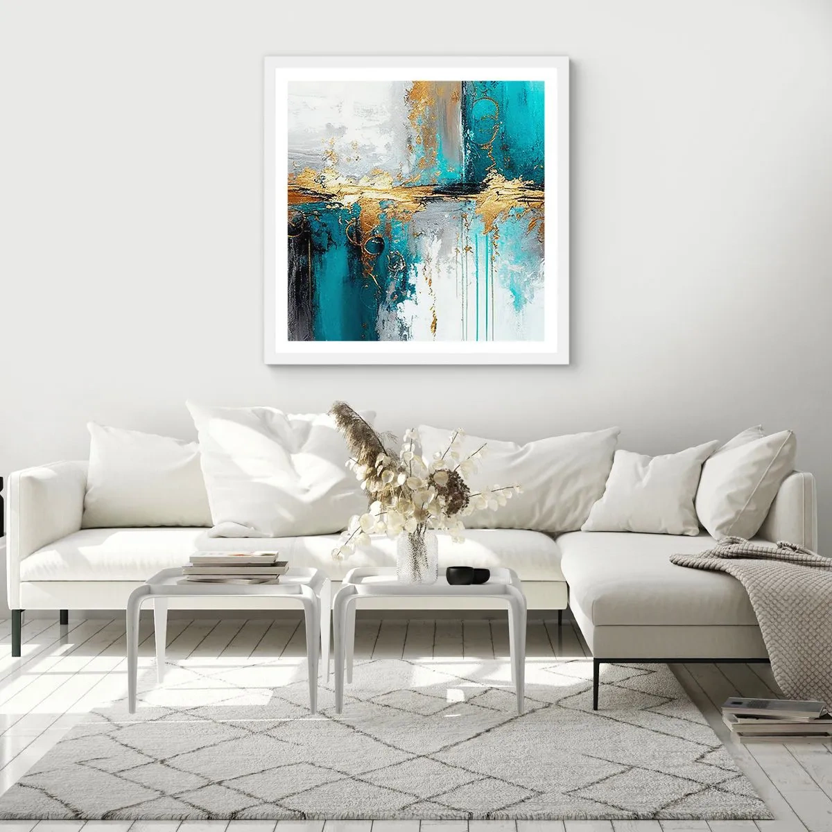 Affiche dans un cadre blanc - Poster - Tout coule - 50x50 cm