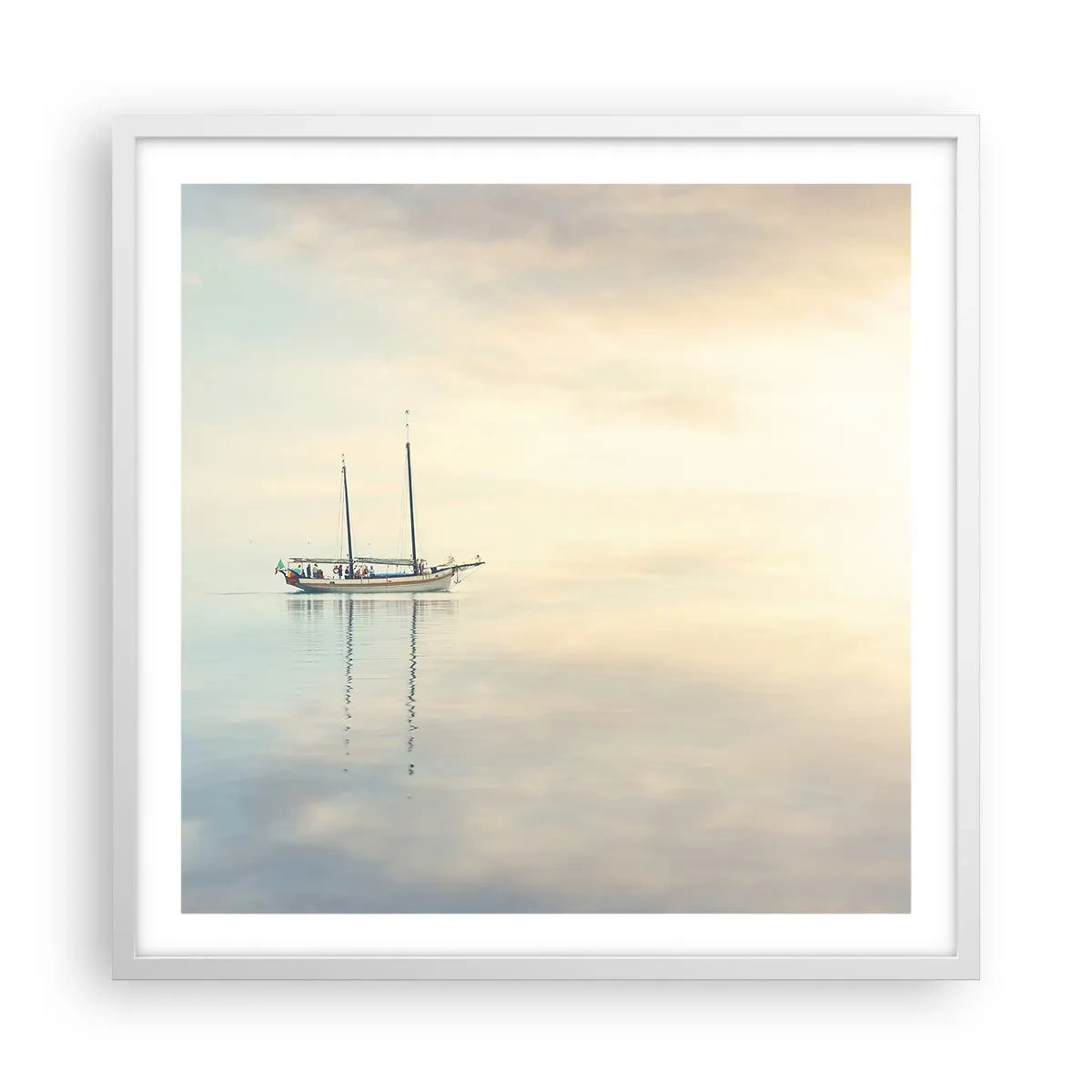 Affiche dans un cadre blanc - Poster - Dans une mer de silence - 60x60 cm