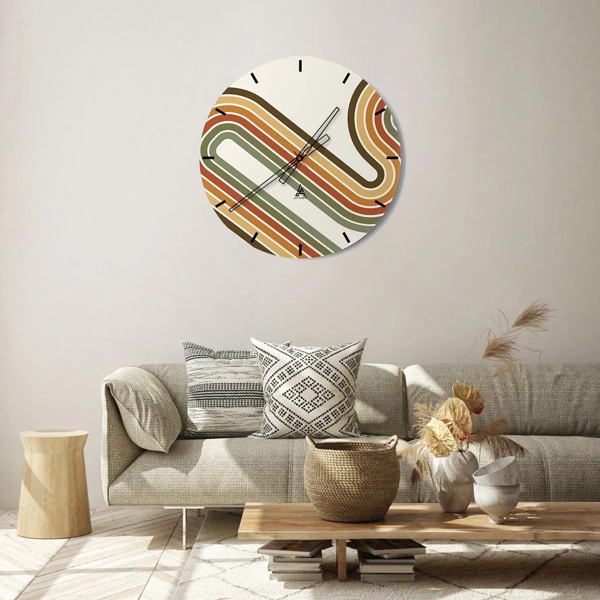 Horloge murale - Pendule murale - En zig zag vers le but - 40x40 cm