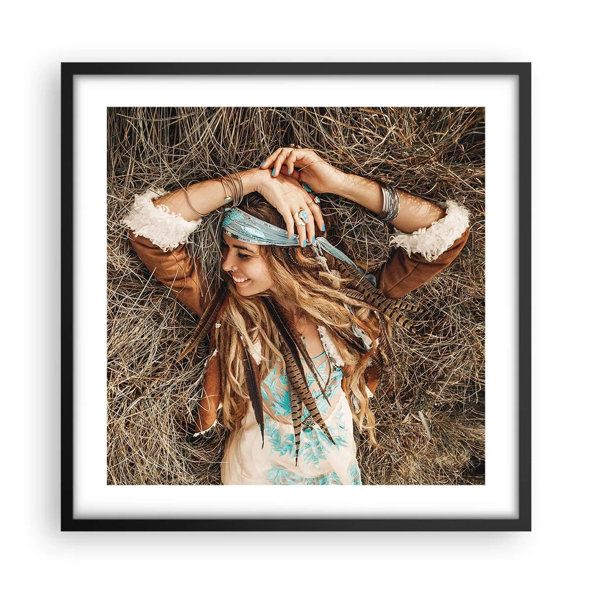 Affiche dans un cadre noir - Poster - En route vers les années d'amour - 50x50 cm