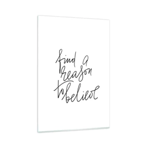 Impression sur verre - Image sur verre - Une citation motivante dans un style minimaliste - 80x120cm - C'est possible - Décoration murale moderne pour le salon et la chambre ARTTOR