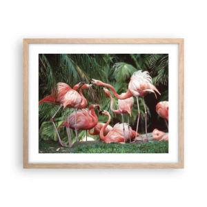 Affiche dans un chêne clair - Poster - Potins d'après-midi - 50x40 cm