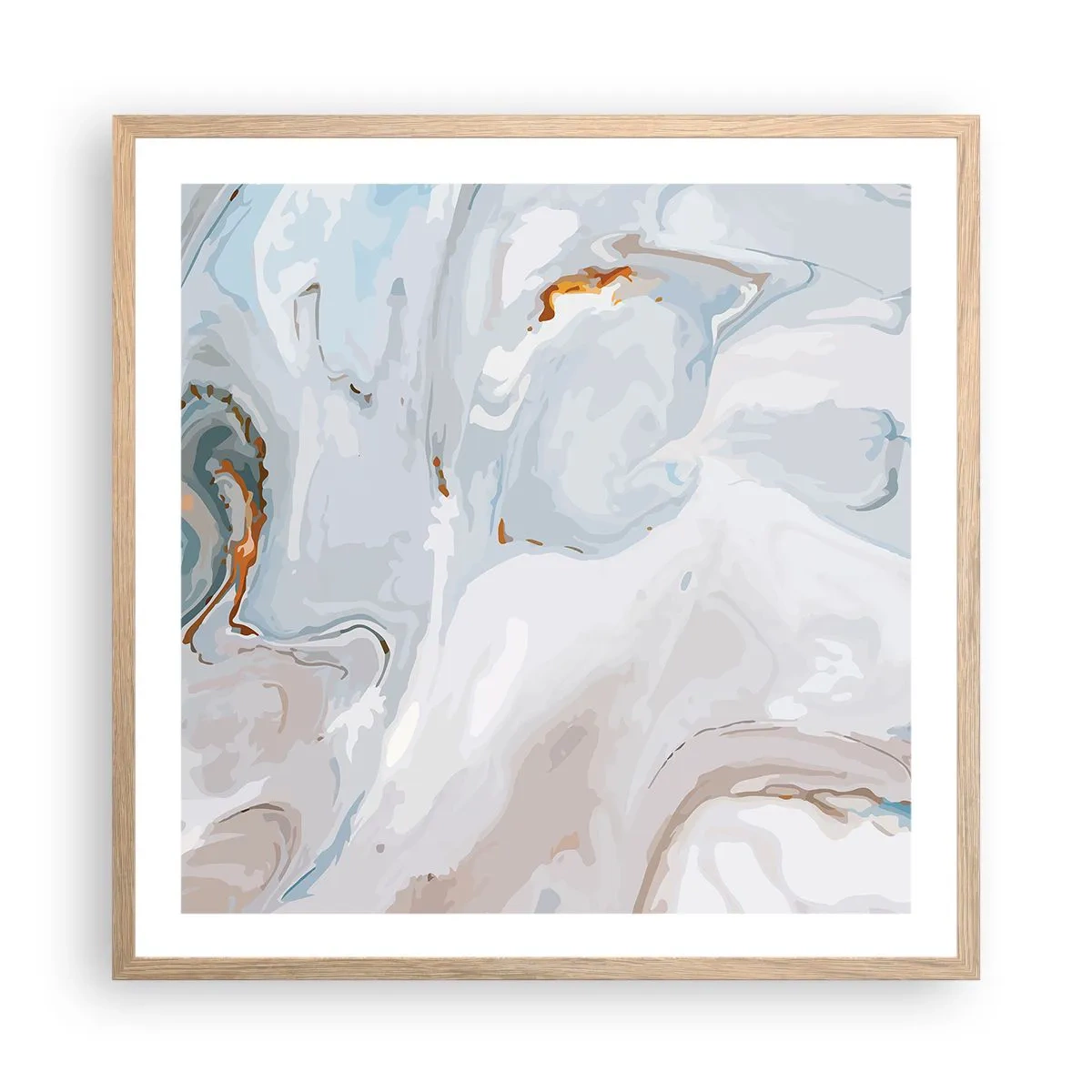 Affiche dans un chêne clair - Poster - Blanc surélevé - 60x60 cm