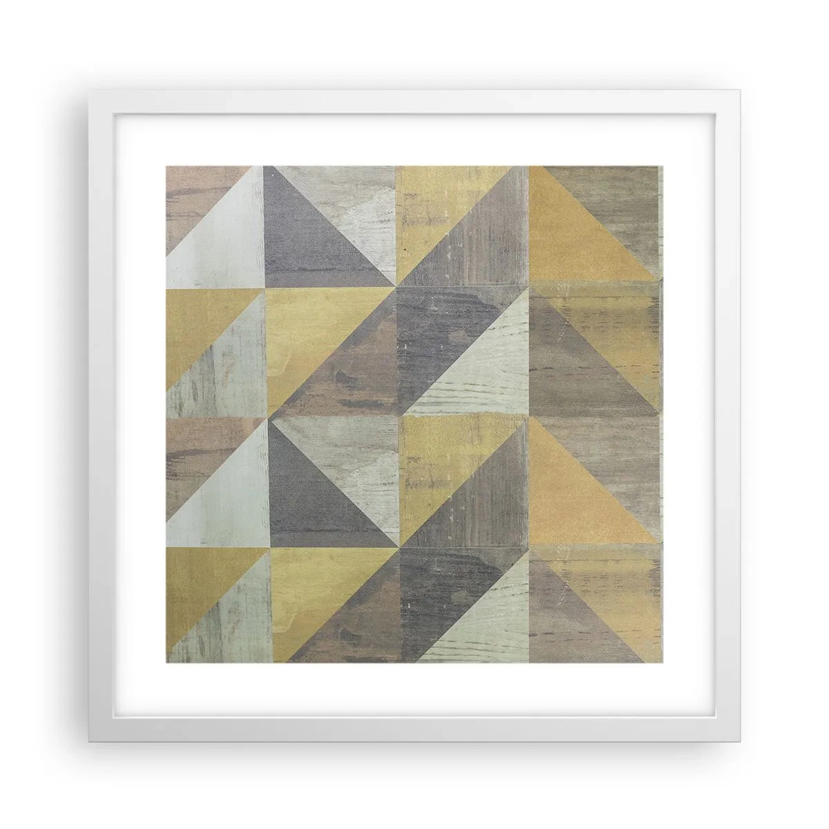 Affiche dans un cadre blanc - Poster - Suivant l'angle du triangle - 40x40 cm