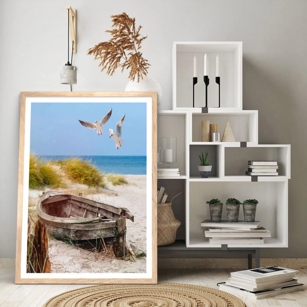 Affiche dans un chêne clair - Poster - Bain de vent - 40x50 cm