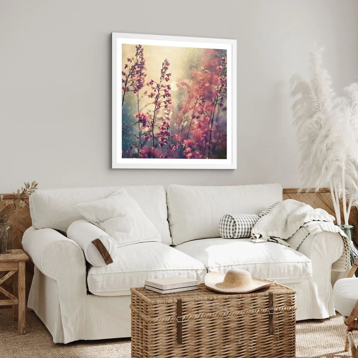 Affiche dans un cadre blanc - Poster - Jardin secret - 60x60 cm