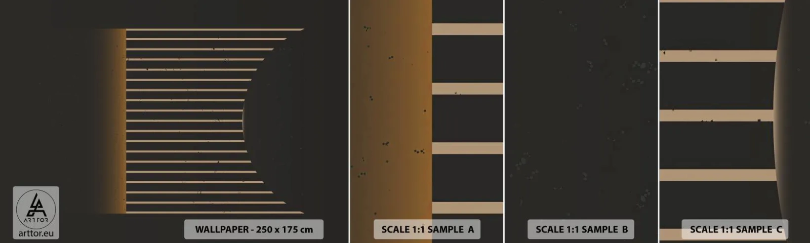 Échantillon De Papier Peint Standard Eco - Explorez les ténèbres - Abstraction, Morceau, Linéaire - 100x30 cm