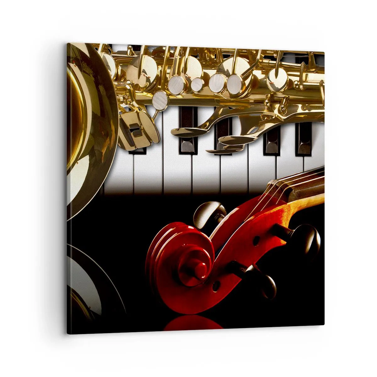 Impression sur toile - Image sur toile - Tôle, bois et ivoire - 60x60 cm