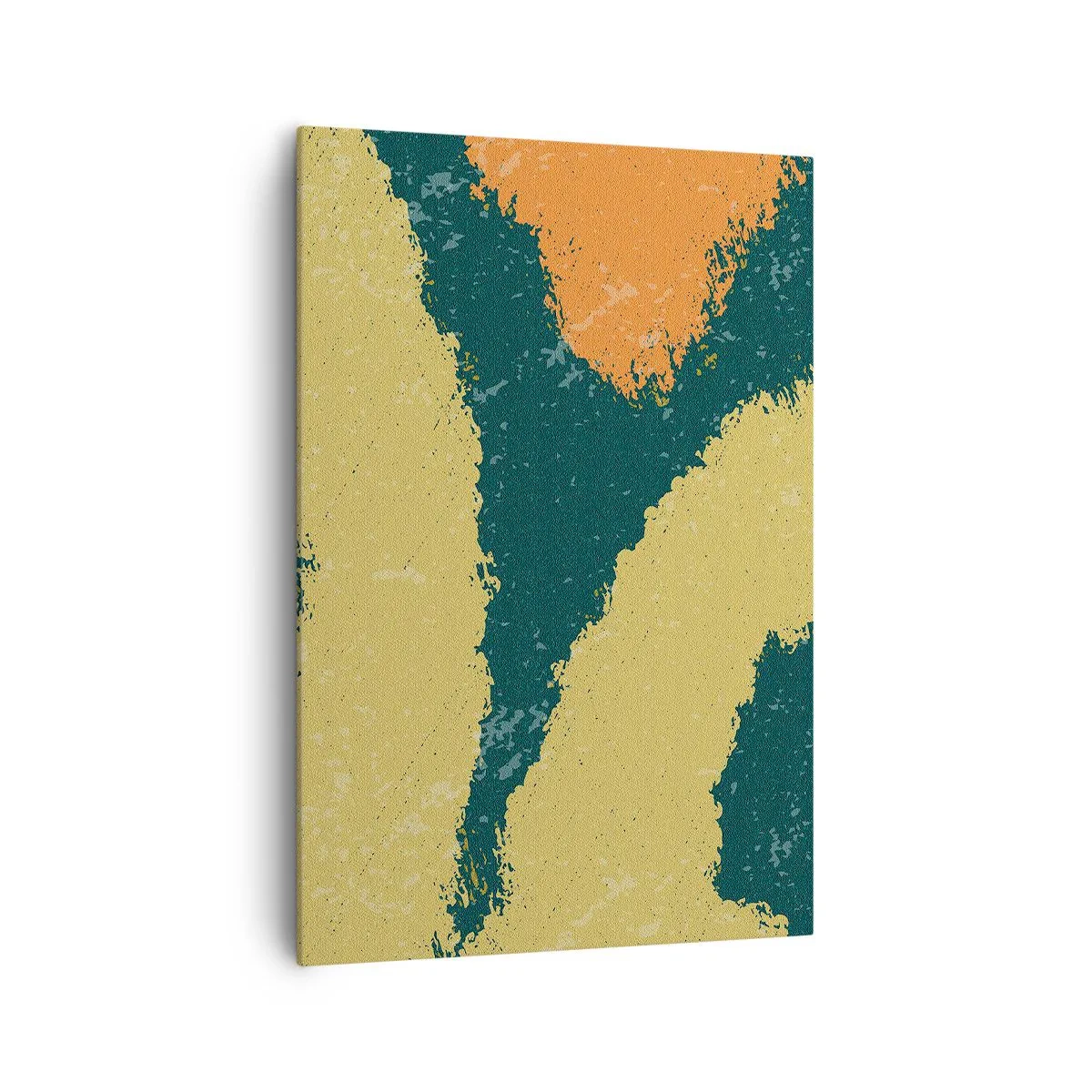 Impression sur toile - Image sur toile - Taches abstraites aux couleurs terreuses et vertes - 70x100cm - Abstraction – mouvement lent - Décoration murale moderne pour le salon et la chambre ARTTOR