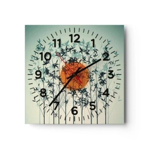 Horloge murale - Pendule murale - Soleil japonnais - 30x30 cm